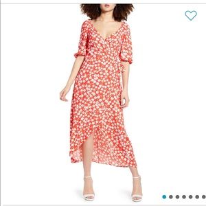 Leith floral wrap midi dress